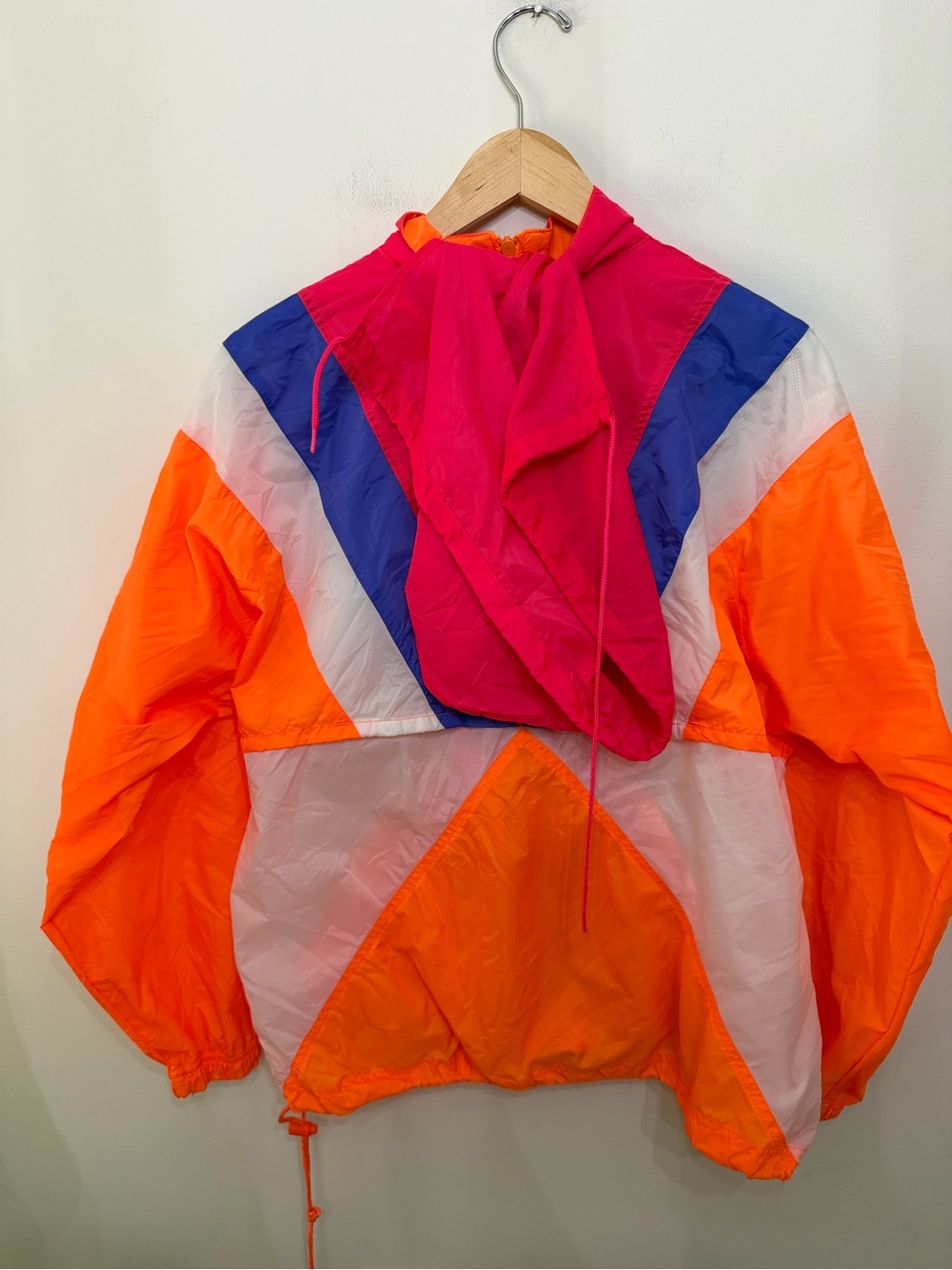 VTG Reebok Sport Spell Out Neon Windbreaker Jacket 90s Vaporwave Pink Womens M - Picture 4 of 8